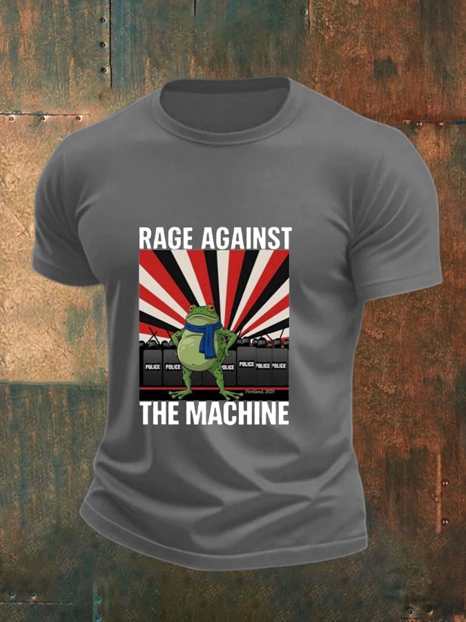 Men's casual basic moral radicalization justice frog resistance T-shirt