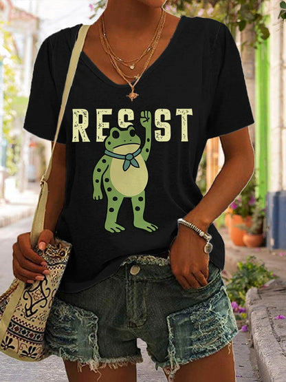 Women's Resist Frog Print T-Shirt