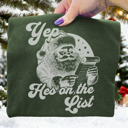 Yep He's On The List Santas Portland Frog Christmas Art Print Sweatshirt