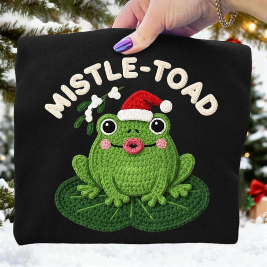 Frog Christmas Mistle Toad Art Print Sweatshirt