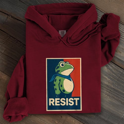 Portland Frog Art Print Crew Neck Sweatshirt