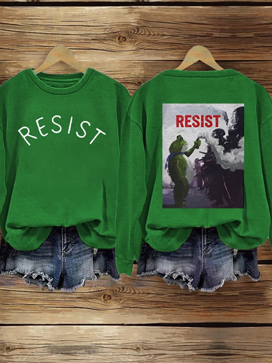 Women's Resist Frog Print Sweatshirt