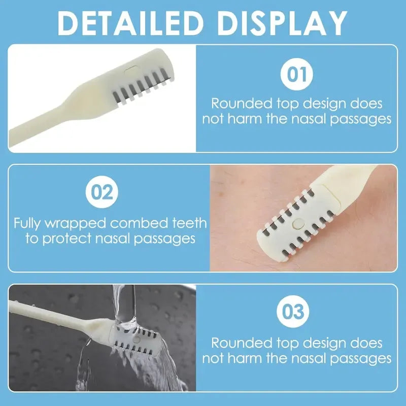 2-in-1 Nasal Hair Cutter,1pcs Double Sided Nasal Hair Cutter,Nostril Hair Remover Tool, 360° Rotating Nose Hair Trimmer with Ear Digger for Men and Women Manual Nose Hair Trimmer pocket knife case