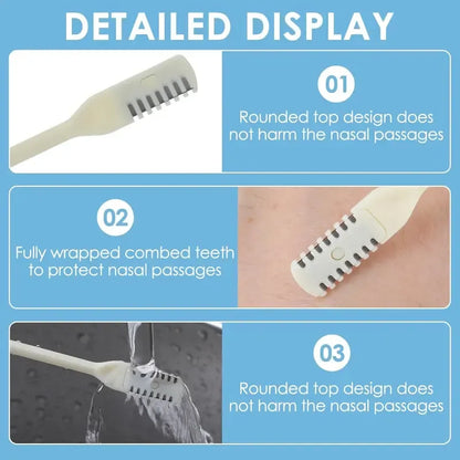 2-in-1 Nasal Hair Cutter,1pcs Double Sided Nasal Hair Cutter,Nostril Hair Remover Tool, 360° Rotating Nose Hair Trimmer with Ear Digger for Men and Women Manual Nose Hair Trimmer pocket knife case