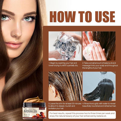 Batana Oil for Hair Growth – 100% Raw, Pure, Organic & Dr. Sebi Batana Oil – Unrefined Hair Treatment from Honduras – Boosts Thickness, Prevents Hair Loss for Men & Women – 4.05 Oz
