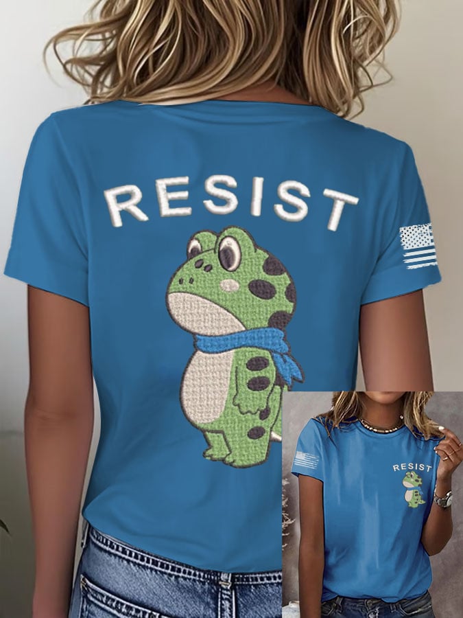 Women's Retro Frog Tifa  Print T-Shirt