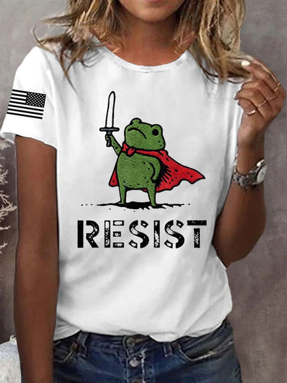 Resist Frog Print T-Shirt