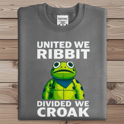 Portland Frog United We Ribbit Divided We Croak Art Print Sweatshirt
