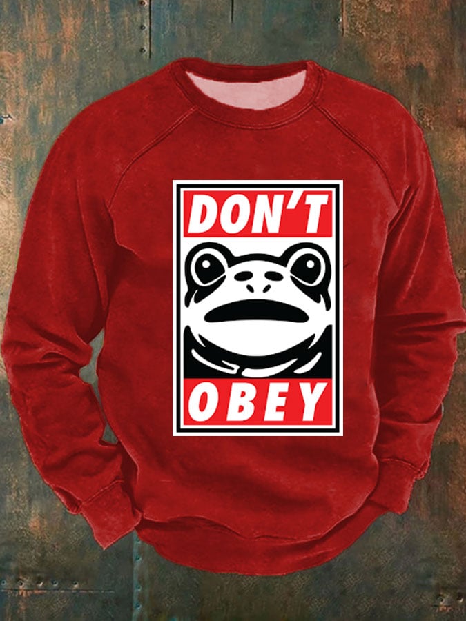 Men's Don't Obey Printed Long-Sleeved Sweatshirt