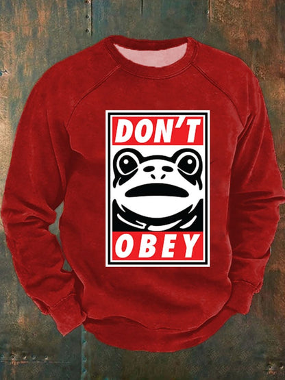 Men's Don't Obey Printed Long-Sleeved Sweatshirt