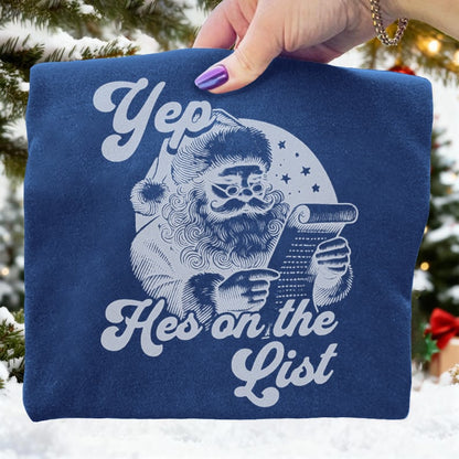 Yep He's On The List Santas Portland Frog Christmas Art Print Sweatshirt