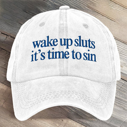 Wake Up It's Time To Sin Portland Frog Art Printed Cap