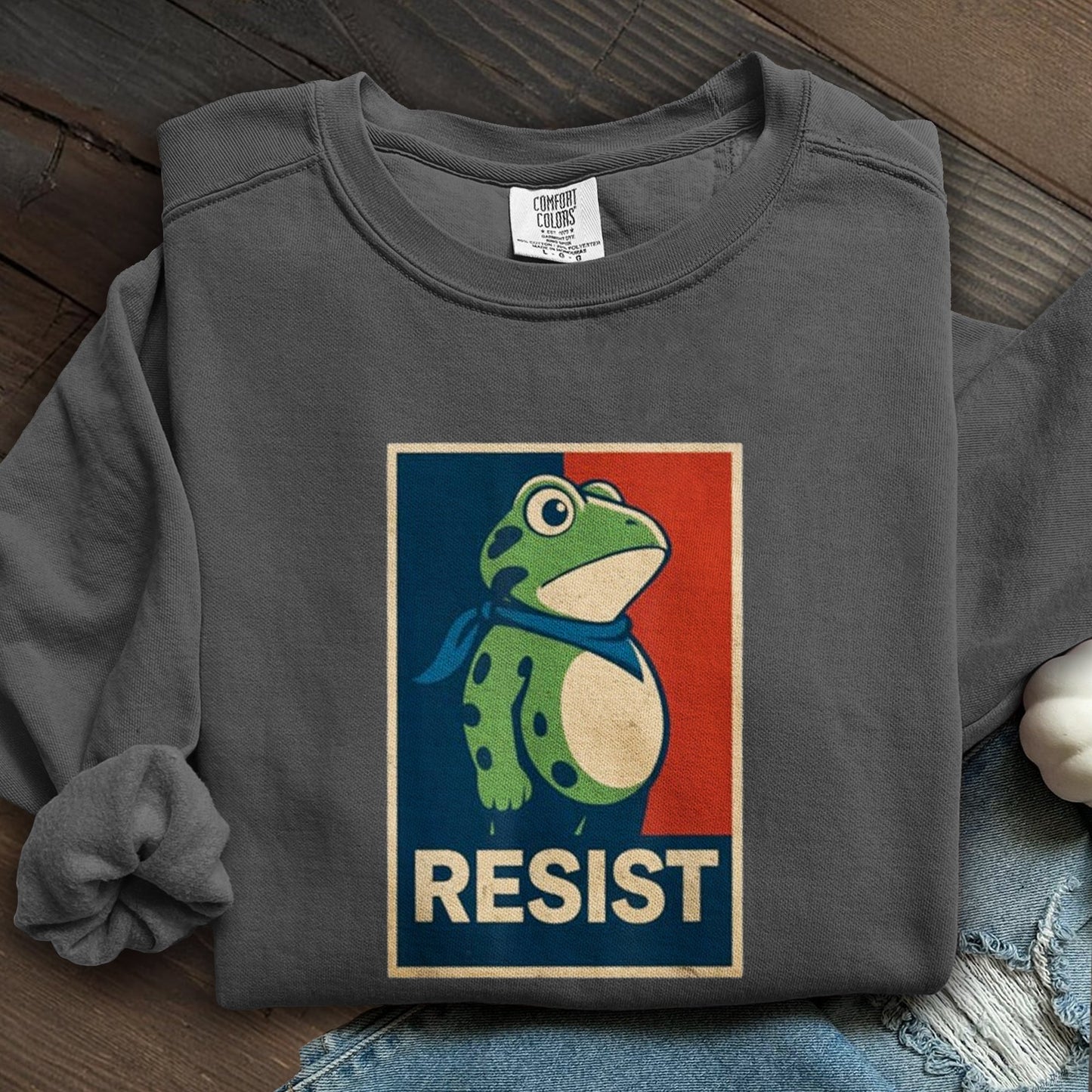 Portland Frog Art Printed Sweatshirt