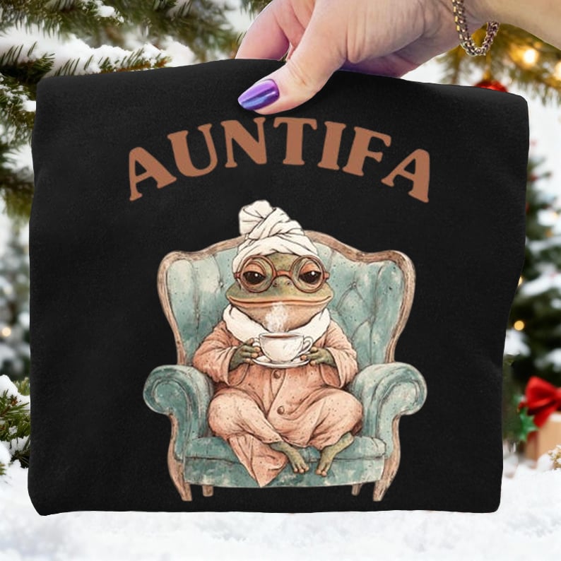 Aunt Tifa Portland Frog Art Print Sweatshirt