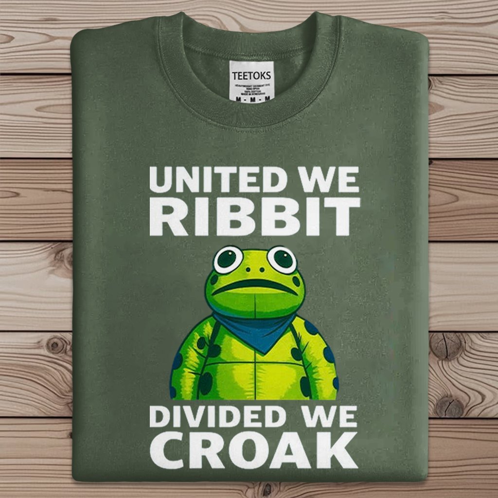 Portland Frog United We Ribbit Divided We Croak Art Print Sweatshirt