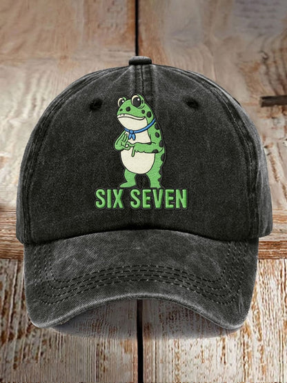 Portland Frog Meme Six Seven Art Printed Cap