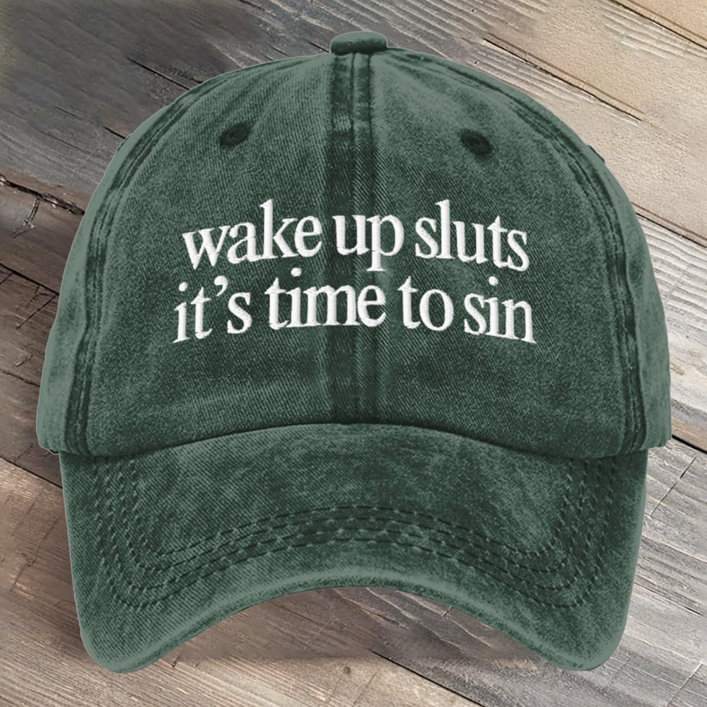 Wake Up It's Time To Sin Portland Frog Art Printed Cap