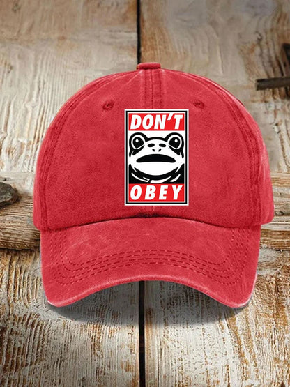 Women's Casual Resistance Frog Don't Obey T-Shirt