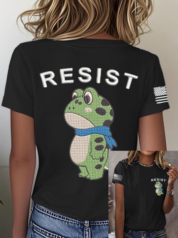 Women's Retro Frog Tifa  Print T-Shirt