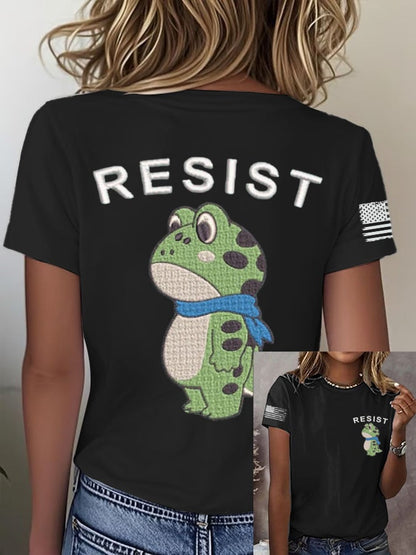 Women's Retro Frog Tifa  Print T-Shirt