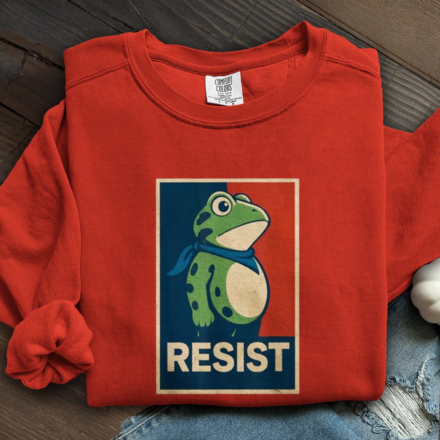 Portland Frog Art Printed Sweatshirt