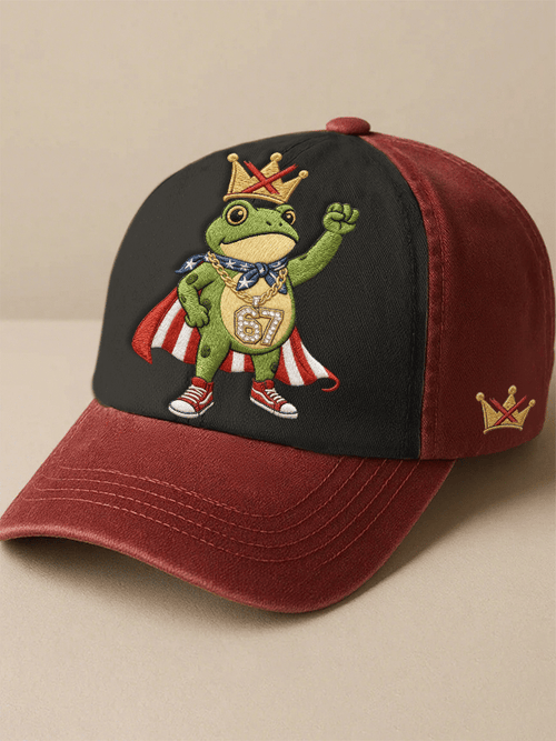 Resist Frog Print Baseball Cap