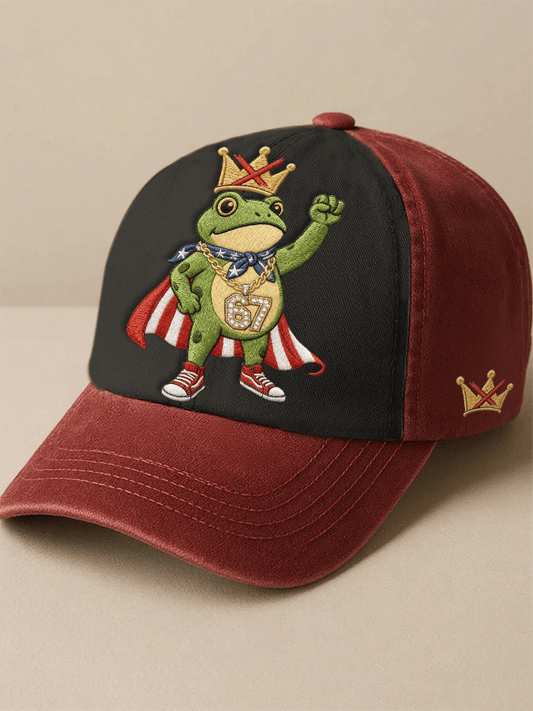 Resist Frog Print Baseball Cap