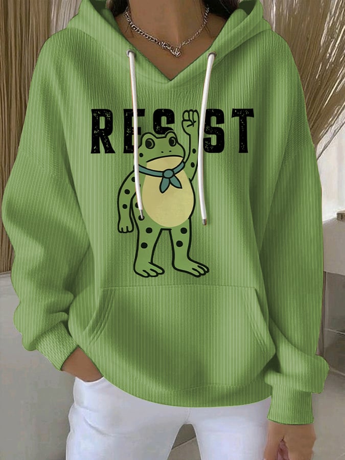 Women's Resist Frog Print Casual Sweatshirt