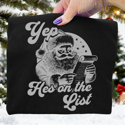 Yep He's On The List Santas Portland Frog Christmas Art Print Sweatshirt