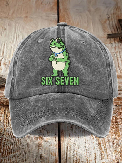 Portland Frog Meme Six Seven Art Printed Cap