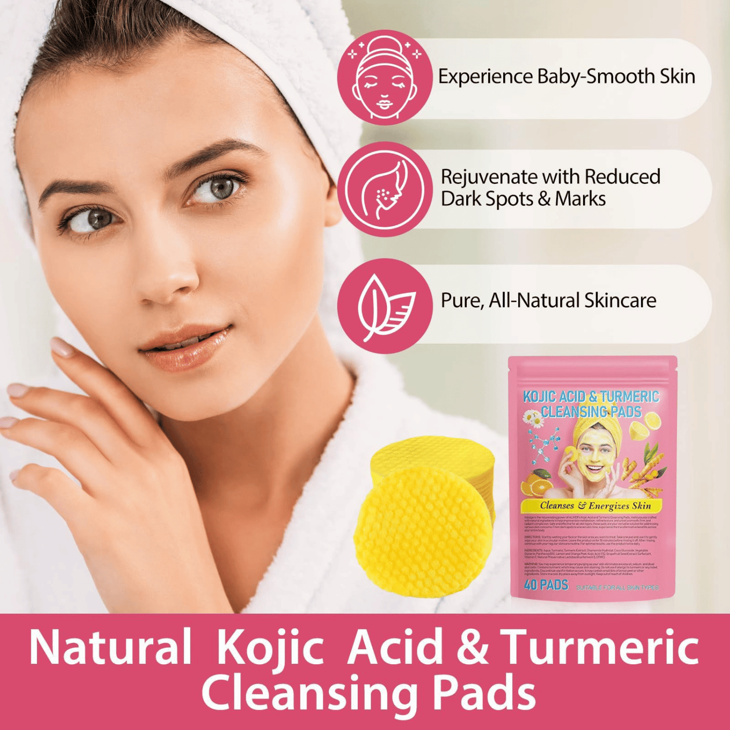 Turmeric Kojic Acid Cleansing Pads