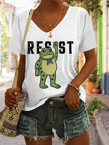 Women's Resist Frog Print T-Shirt