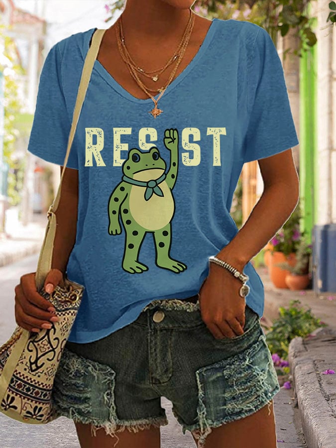 Women's Resist Frog Print T-Shirt