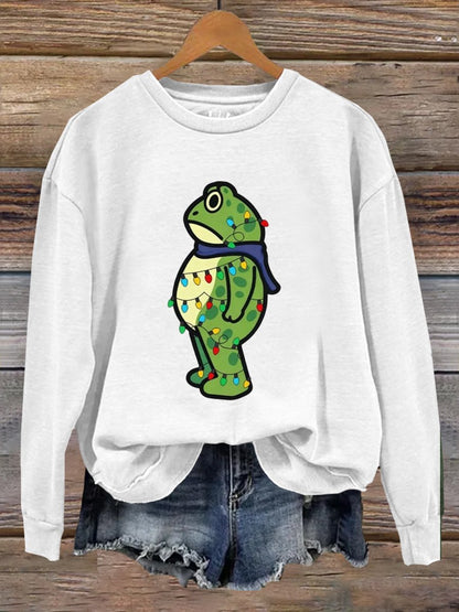 Portland Frog Christmas Art Print Sweatshirt