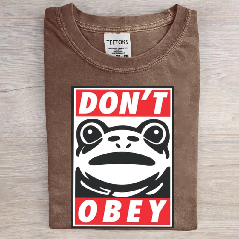 Portland Frog Don't Obey Art Print T-Shirt