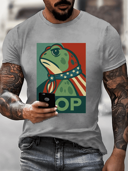 Men's Hop Portland Frog Printed Casual T-Shirt