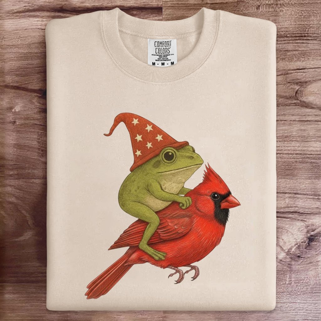 Frog Cardinal Christmas Art Print Sweatshirt