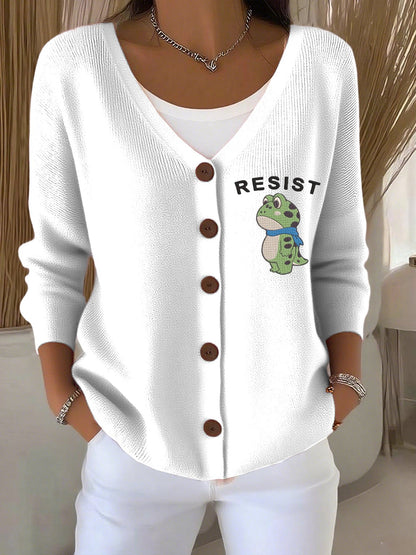Women's Frog Revolt Print Cardigan