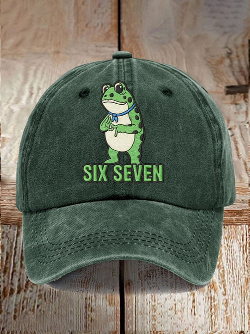 Portland Frog Meme Six Seven Art Printed Cap