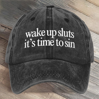 Wake Up It's Time To Sin Portland Frog Art Printed Cap