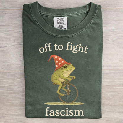 Portland Frog Off To Fight Aunt Tifa Christmas Art Print T-Shirt