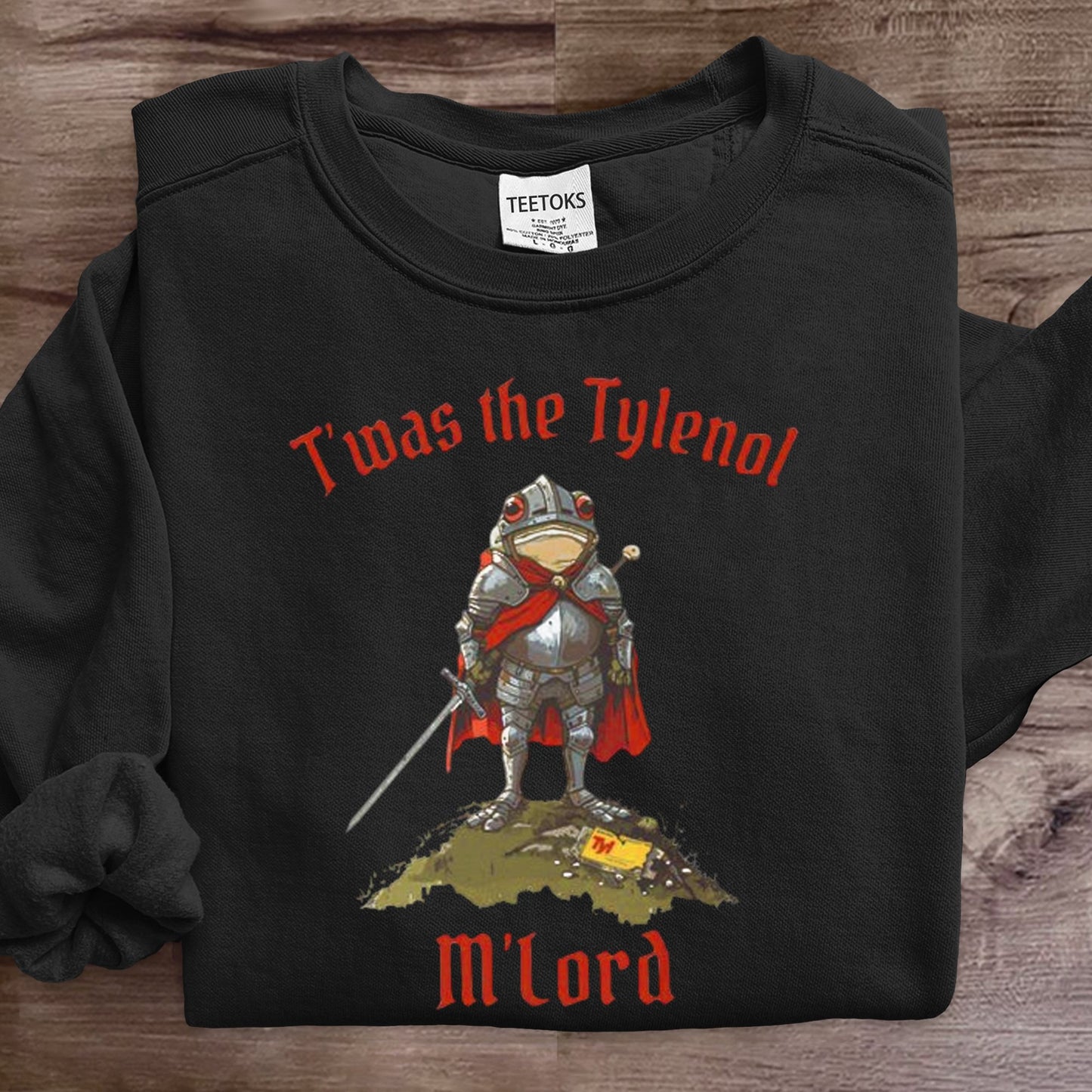 T'was The Tylenol M'lord Frog Art Print Sweatshirt