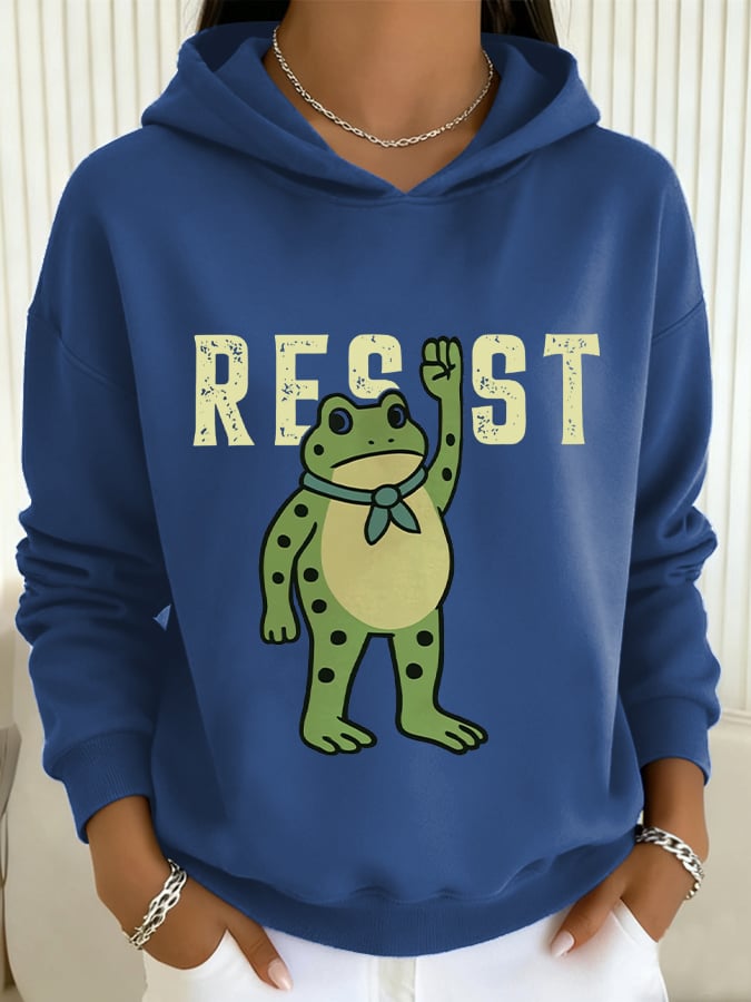 Women's Resist Frog Print Casual Sweatshirt