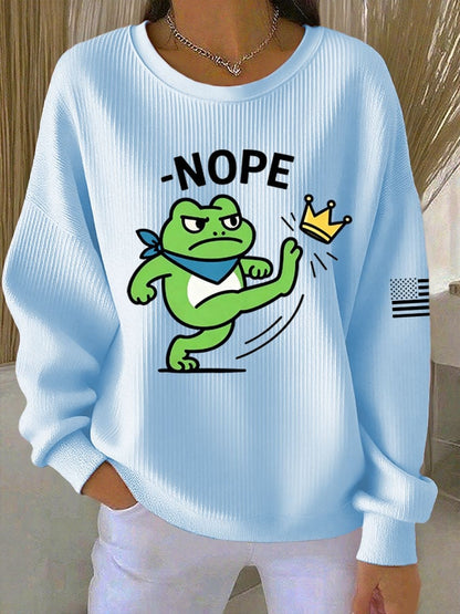 Women's No Kings Printed Casual Sweatshirt