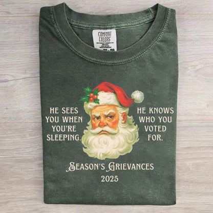 Frog Aunt Tifa He See You When You're Sleeping Christmas Art Print T-Shirt