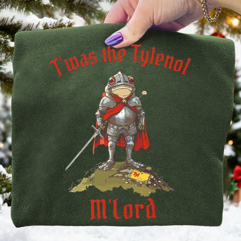 T'was The Tylenol M'lord Frog Art Print Sweatshirt