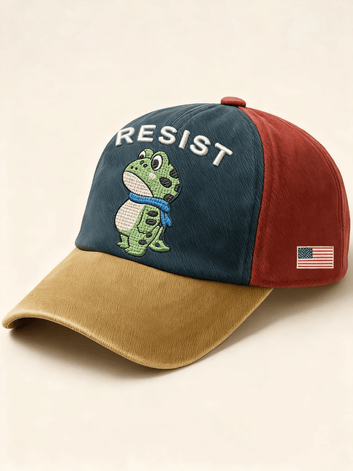 Resist Frog Print Baseball Cap