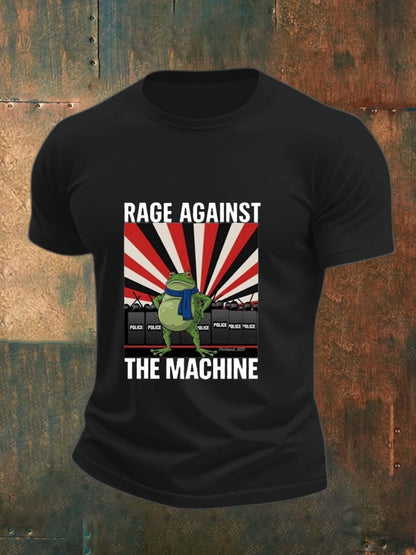 Men's casual basic moral radicalization justice frog resistance T-shirt