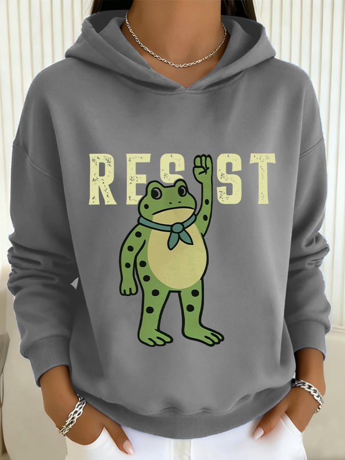 Women's Resist Frog Print Casual Sweatshirt