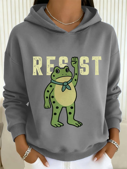 Women's Resist Frog Print Casual Sweatshirt